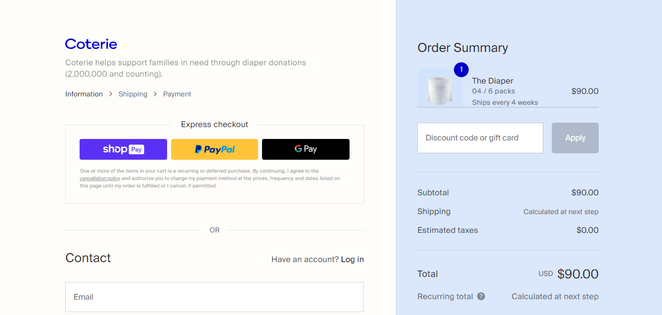 How to apply Coterie coupon code